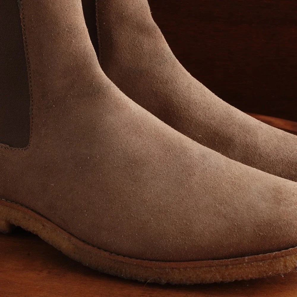 AllSaints Boots Mens SZ EU 41 US 8 Beige Reiner Chelsea Suede Contemporary Ankle